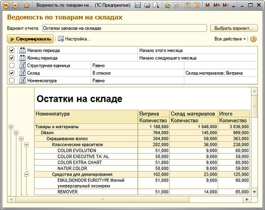 Ведомость учета остатков продуктов и товаров на складе в кладовой образец заполнения